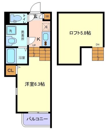 東仙台駅 徒歩7分 2階の物件間取画像